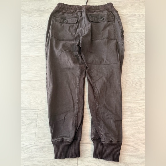 James Perse Mixed Media Jogger Pants Women Size 3 Large Carbon Cotton Drawstring - Picture 6 of 6